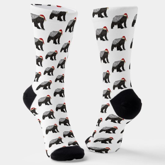 Funny Honey Badger Badass Weihnachtsweihen Socken (Gewinkelt)