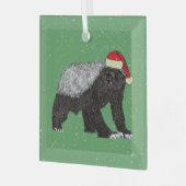 Funny Honey Badger Christmas Ornament Aus Glas (Vorderseite links)