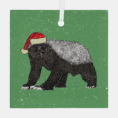 Funny Honey Badger Christmas Ornament Aus Glas (Rückseite)