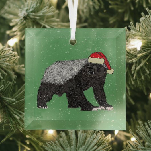 Funny Honey Badger Christmas Ornament Aus Glas (Insitu)
