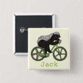 Funny Honey Badger Cycling Badass Bicycle Add Name Button (Vorne & Hinten)