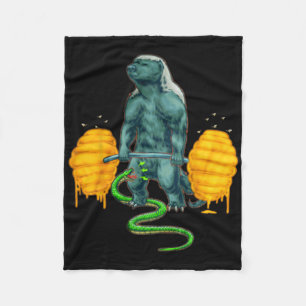 Funny Honey Badger Deadlift Weightlift Bodyb Fleecedecke