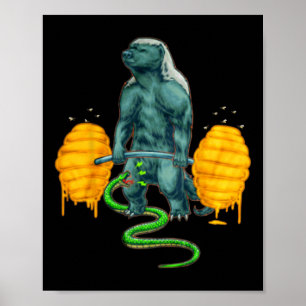 Funny Honey Badger Deadlift Weightlift Bodyb Poster