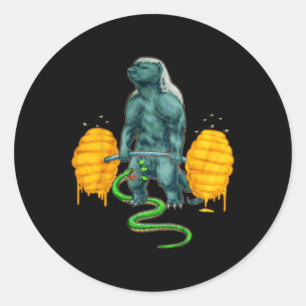 Funny Honey Badger Deadlift Weightlift Bodyb Runder Aufkleber