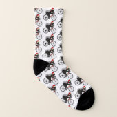 Funny Honey Badger Santa Bicycle Cycling Socken (Links - Innen)