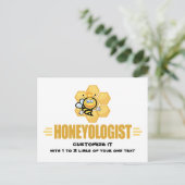 Funny Honey Bee Postkarte (Stehend Vorderseite)