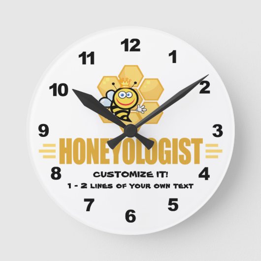 Funny Honey Bee Runde Wanduhr (Vorderseite)