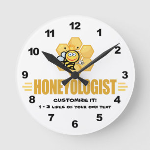 Funny Honey Bee Runde Wanduhr
