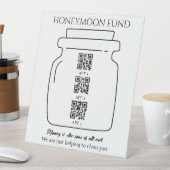Funny Honeymoon Fond QR Code Digital Tipp Jar Sockelschild (In Situ)