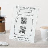 Funny Honeymoon Fond QR Code Digital Tipp Jar Sockelschild (In SItu)