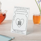 Funny Honeymoon Fond QR Code Digital Tipp Jar Sockelschild (In SItu)