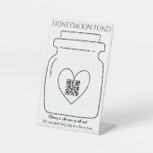 Funny Honeymoon Fond QR Code Digital Tipp Jar Sockelschild (Vorderseite)
