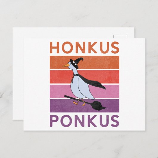 Funny Honkus Ponkus Halloween Goose Hexen Honk Postkarte (Vorne/Hinten)