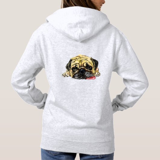 Funny Hoodie mit Mops Dog (Rückseite)