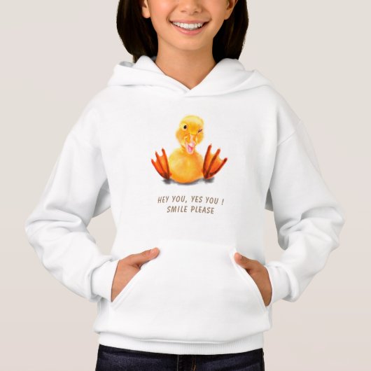 Funny Hoodie mit Playful Duck - Lächeln - Dein Tex (Vorderseite)