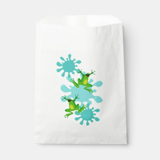 Funny Hoppy Birthday Frog Favor Bag Geschenktütchen (Vorderseite)