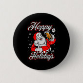 Funny Hoppy Holidays Santa Beer Christmas Drinking Button (Vorderseite)