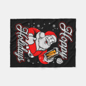 Funny Hoppy Holidays Santa Beer Christmas Drinking Fleecedecke (Vorderseite (Horizontal))