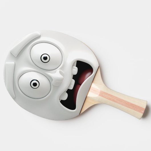 Funny Horrirified Face Ping Pong Paddle Tischtennis Schläger (Seitenansicht)