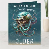 Funny Horror dachte Kraken Skull für ihn Geburtsta Karte (Vorderseite)