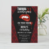 Funny Horror Gothic Vampire Any Age Birthday Party Einladung (Stehend Vorderseite)