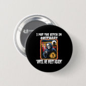 Funny Horror Grim Sensenmann Kostüm Erwachsene Män Button (Vorne & Hinten)