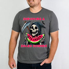 Funny Horror Grim Sensenmann Watermelon Summerween T-Shirt