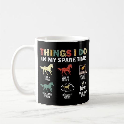 Funny Horse 6 Dinge, die ich in meiner Freizeit Pf Kaffeetasse (Links)