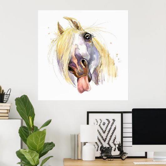 Funny Horse Art Poster (Heimbüro)