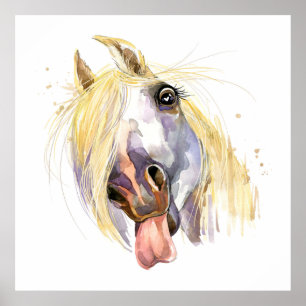 Funny Horse Art Poster