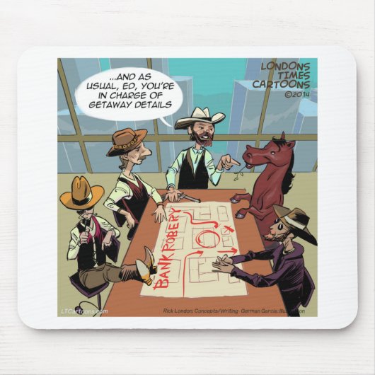 Funny Horse Bank Robber Mousepad (Vorne)