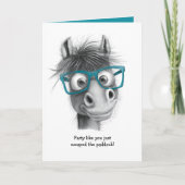 Funny Horse Birthday Card Dankeskarte (Vorderseite)