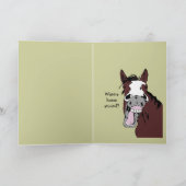 Funny Horse Birthday Cartoon Romantischer Alberner Karte (Innenseite)