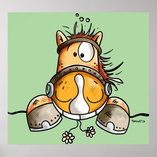 Funny Horse Cartoon Poster (Vorne)