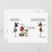 Funny Horse & Chicken Cartoon Postkarte (Vorne/Hinten)
