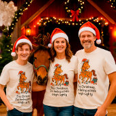 Funny Horse Christmas Farm – Custom Name T-Shirt