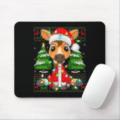 Funny Horse Christmas Lights Santa Costume Ugly Xm Mousepad (Mit Mouse)