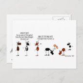 Funny Horse & Cow Card Postkarte (Vorne/Hinten)