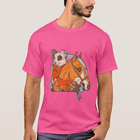 Funny Horse Design Vintag T-Shirt (Vorderseite)