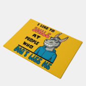 Funny Horse Donkey lächeln bei Menschen sarkastisc Fußmatte (Schrägansicht)