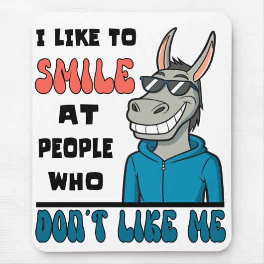 Funny Horse Donkey lächeln bei Menschen sarkastisc Mousepad (Vorne)