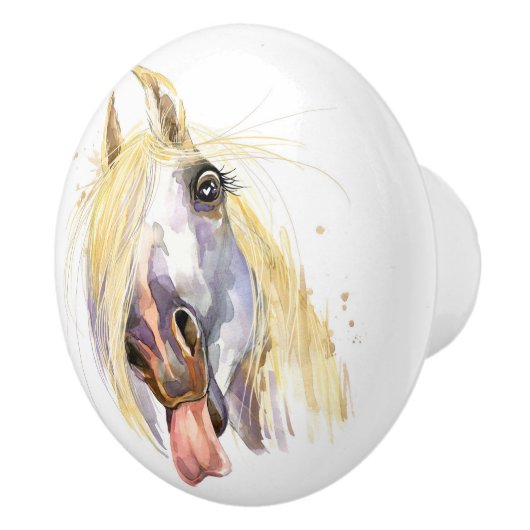 Funny Horse Drawer Knobs Keramikknauf (Rechts)