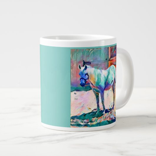 Funny Horse Große Tasse (Vorderseite Rechts)