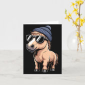 Funny Horse In Retro Style - Farm Humour Ny Funny  Karte (Gelbe Blume)