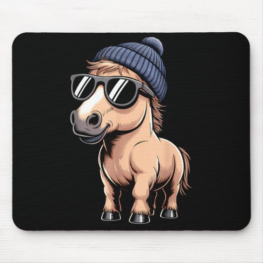 Funny Horse In Retro Style - Farm Humour Ny Funny Mousepad (Vorne)