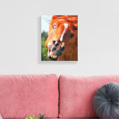 Funny Horse Laughing Fotografie Leinwanddruck (Insitu (Wohnzimmer))