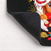 Funny Horse Lion Dance Chinese New Year Kid Men Mousepad (Ecke)