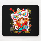 Funny Horse Lion Dance Chinese New Year Kid Men  Mousepad (Vorne)