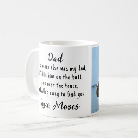 Funny Horse Lover Custom Foto Reiten Kaffeetasse (Vorderseite Links)