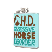 Funny Horse Lover Equine Aquamarin Flachmann (Links)